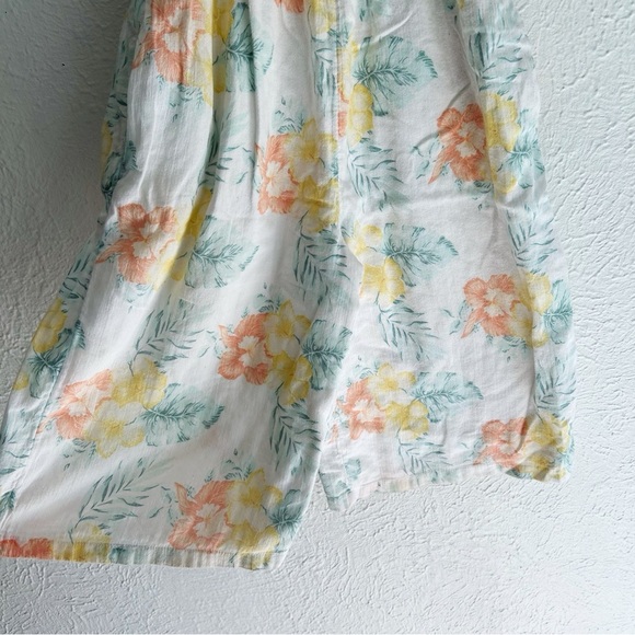 Janie and Jack Hibiscus Wide Leg Jumpsuit White Sz 2T - Picture 3 of 6